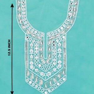 Sequence Mirror Neck Embroidery Design | Designer Sequin Mirror Neck Patch for Kurtis & Ethnic Wear