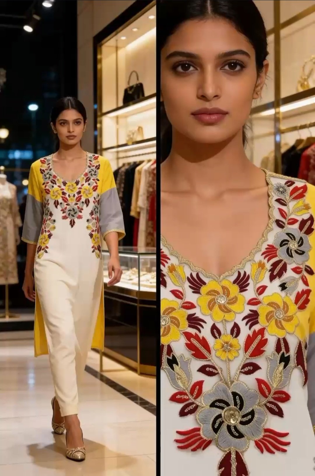 Designer Neck –075 | Premium Embroidery Designer Neck Patch for Kurtis & Ethnic Wear - Image 3